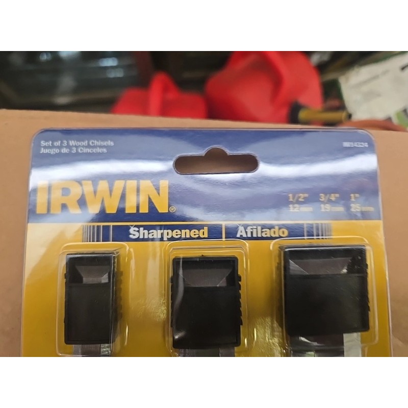 Irwin 3pc Wood Woodworking Chisel Set 1/2", 3/4", 1" Set