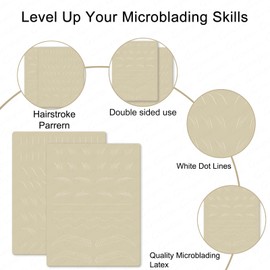 Guapa Microblading Practice Fake Skin Sheet for Eyebrow Tattoo, Eye Brow Makeup, Fake Inkless Tattoo Skin, Tattoo Skin Practice Kit, Tattooing Supplies Silicone Sheets (Line eyebrow-3PCS)