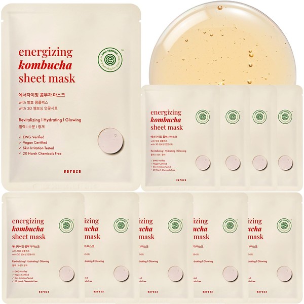 varuza EWG Verified Kombucha Sheet Mask Lyocell 3D Snow Crystal