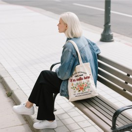 Ialtsidws Flower Canvas Tote Bag for Women with Magnetic Snap Closure & Zipper Inner Pocket, Lightweight Stylish Shoulder Handbag for Work, Travel, Daily Essentials