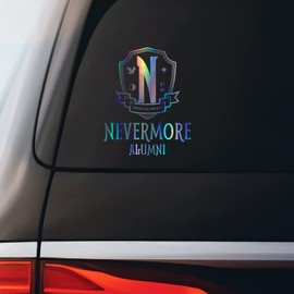Wednesday Addams Nevermore Academy Alumni Sticker Decal Notebook Car Laptop 4.5"x5.5" | Holographic |