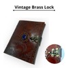 OVERDOSE Brown Moon Stone Leather Journal - Antique Handmade Unlined