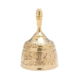 NKlaus table bell Christ Child sound 4 apostles solid brass 12,5cm height Christmas bell antique optics hand bell individual sound call bell 4024