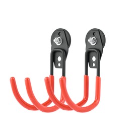 2 Pack Magnetic Garage Hooks Heavy Duty,Garage Storage Hooks,Wall Mount Garage Hanger&Organizer for Organizing Garden Lawn Tools,Ladders,Bulk Items,Bikes,Ropes (Orange, 2.8inch)
