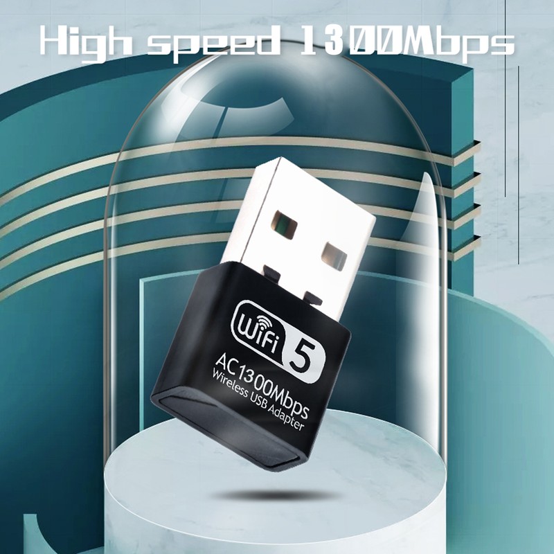 2.4G 5G AC1300Mbps Wireless Network Card USB Adapter Dual Band