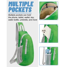 PivotWing Chest Bag Men Women Travel Shoulder Bag Sling Bag Shoulder Chest Bag, Green, shoulder bag