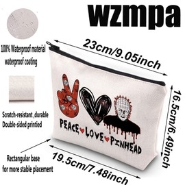 WZMPA Hellraiser - Neceser de cosméticos con cremallera para amigos y familiares, Paz Pinhead,