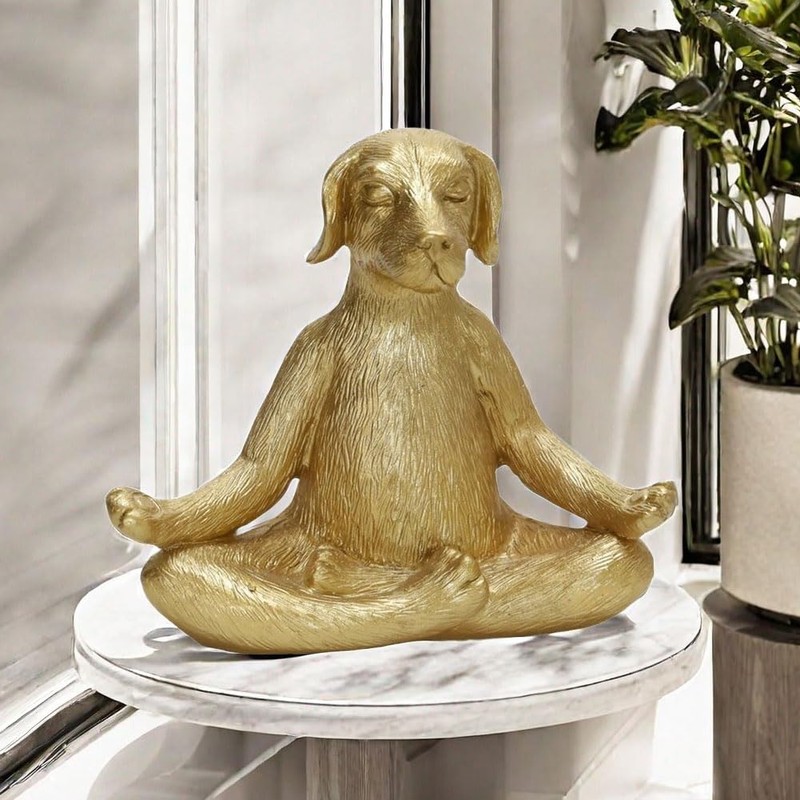 Leheybia Meditation Statue - Dog Yoga Pose Statue, Garden Decor,
