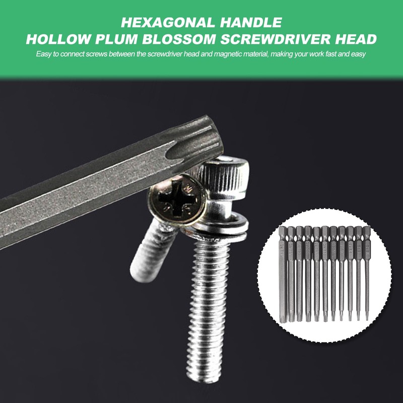 100mm Torx Screwdriver Bit Sets, 11pcs T6-T40 Security Torx Bit