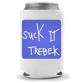 Suck It Trebek Sean Connery | Funny Can Sleeve Novelty Coolie | Craft Brewery Gag Party Beer | Joke Drink Can Cooler | Beverage Can | White Elephant Gifts | Neoprene