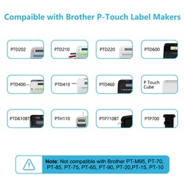 Hehua Compatible 1/4" (0.23") Laminated Tape Replacement for Brother P-Touch TZe-211 TZe211 TZ211 TZ-211 Label Tape, 6mm x 8m Black on White TZ Tape, Water Resistant, 4-Pack