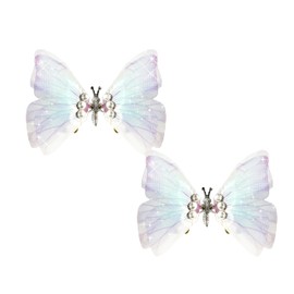 Neva Nude Large Butterfly Hair Clips for Women Thin Medium Thick Hair (2pc) – Lovingly Handcrafted – Comfortable Non Slip & Strong Hold – Embrace Your Inner Butterfly (Icy Blue)