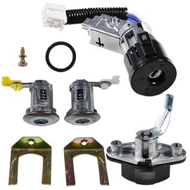 YUCKMZ Ignition Lock and Door Lock Set Lock Cylinder with 8 Keys Compatible with Citroen C1 107 Aygo 9170.Y8+N0501412/N0502200