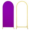 Metal Arch Stand and Cover Set,1 Purple Spandex Fitted Backdrop