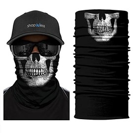 ShopINess Unisex Fleece Lined Neck Warmer for Motorcycle, Skiing, Sports and Outdoor Activities, Skulls, multicoloured