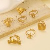 AIETUE Gold Seashell Starfish Ring Set, 7 Pcs Beach Summer