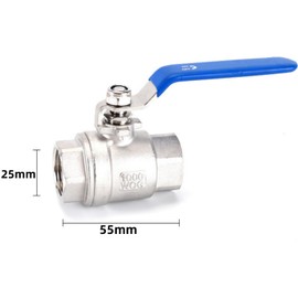 3/4" Ball Valve 304 Stainless Steel Full Port 1000 WOG Two-Piece Domestic Water Pipe Valve Ball Valve for Water Oil & Gas Female