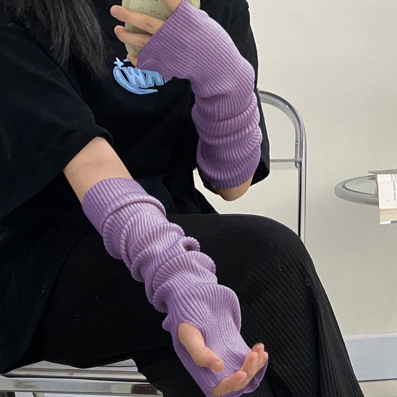 Tidyworm Arm Warmer Arm Cover, Women's, Solid, Long, Fingerless Gloves,