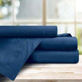Baltic Linen Jersey Cotton Sheet Set, Navy