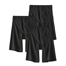 Nissen Boy-Length Shorts, Kuro Cotton Blend Stretch Crotch Prevention, Deep 3/4 Length Shorts, Set of 3, Black 3-pack, 3 L