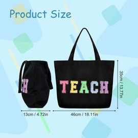 Allaugh Teacher Appreciation Gifts for Women Men: Tote Bag Graduation Thank You Gifts for Teacher Must Have - End of Year Teacher Gift from Students Friends - Ideas Makeup Teaching Bag for Birthday