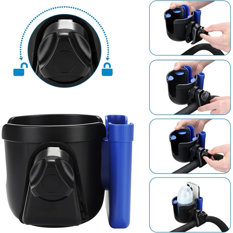 Accmor 2-in-1 Walker Cup Holder with Phone Holder, Wheelchair Cup
