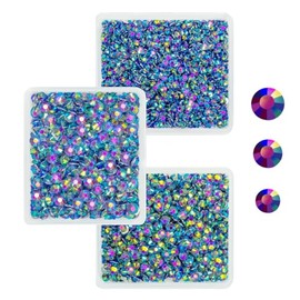 qiipii Dark Purple AB Crystal Resin Rhinestones for Crafting Deep Purple Flatback Stones 3mm 4mm 5mm Diamonds Crystals Gems Charms for Nails Face Eyes Makeup Body Tumblers Bottles Crafts Shoes Clothes