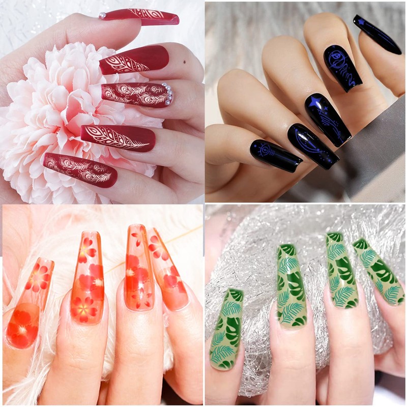 Biutee 15 Sets Nail Stamp Plates, Nail Print Iron Plates,