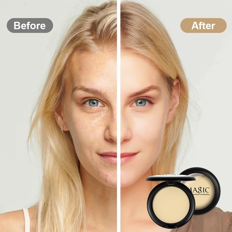 Natural Compact Powder, Waterproof Matt Powder Make-Up, Universal Make-Up Powder