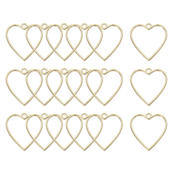 sourcing map 18 Pcs Open Bezel, Heart Resin Bezels Pendants