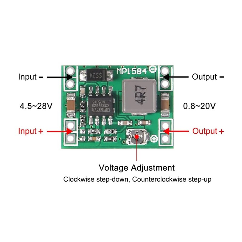 DollaTek 5Pcs MP1584EN ultra Small DC-DC 3A power Step-Down Adjustable