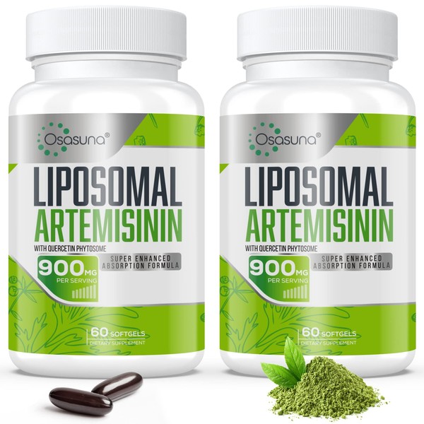 Osasuna 600 mg Liposomal Artemisinin for Maximum Absorption, Sweet Wormwood Extract(Artemisia Annua) with Quercetin Phytosome 200 mg, 120 Softgels