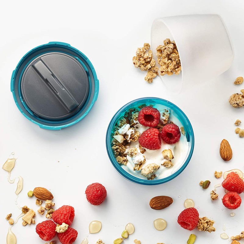 Trudeau Yogurt & Granola Container W/Ice Lid-Blue, Medium (38909326)