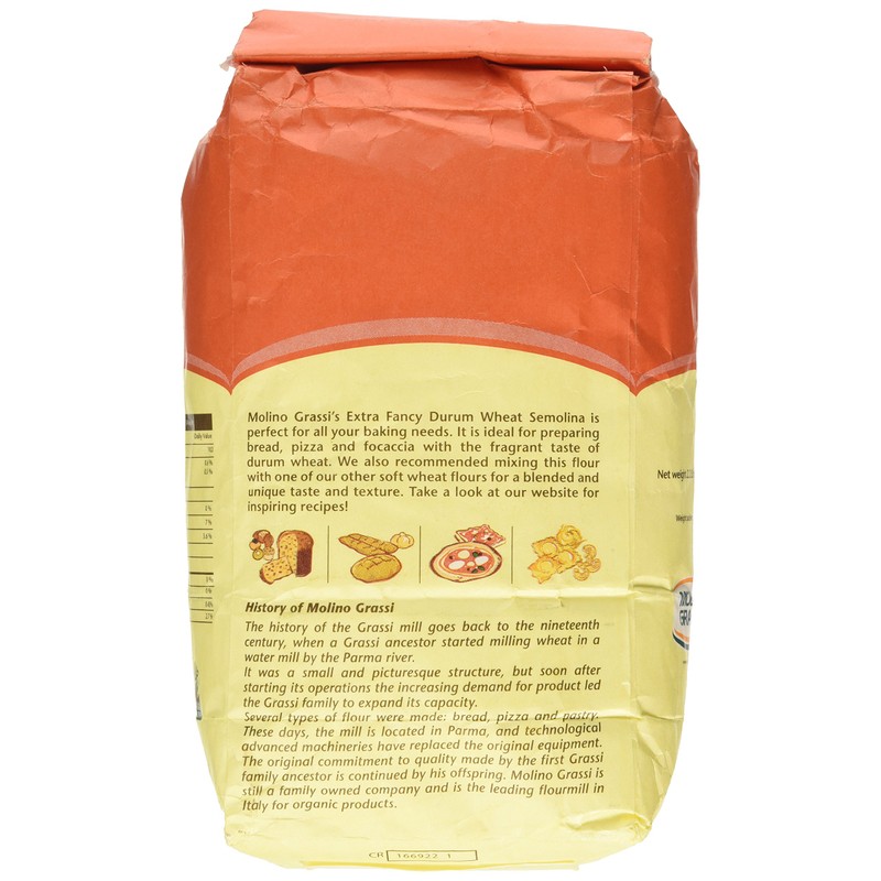 Molino Grassi Extra Fancy Durum Wheat Semolina Flour, 2.2 lbs