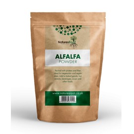 Premium Alfalfa Powder 500g by Natures Root - Green Superfood Detox for Smoothies & Juices