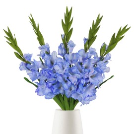 INSUNSIX 4PCS Gladiolus Artificial Flowers Blue Gladiolus 36.61in Silk Flowers Long Stem Flowers Gladiolus Flowers Fake Gladiolus for Wedding Home Garden Arrangement Decoration(Blue)