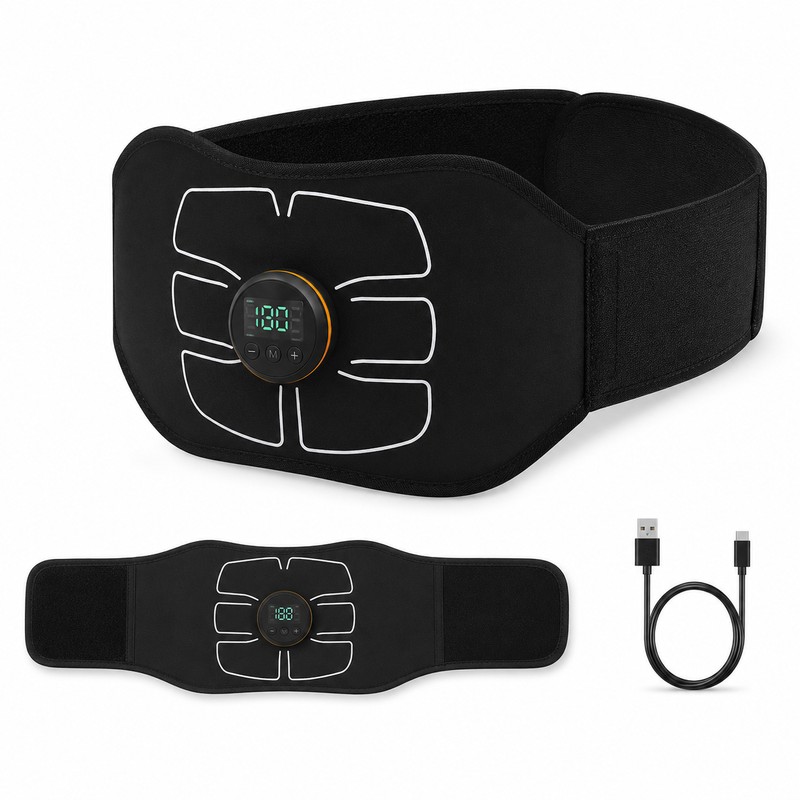 EMS Abdominal Toning Belt for Home Fitness – USB Rechargeable