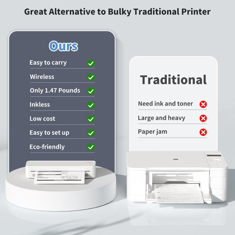 JADENS Portable Printers Wireless for Travel, Support 8.5" X 11"