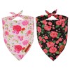 ADOGGYGO Floral Dog Bandana 2 Pack, Reversible Red Pink Rose