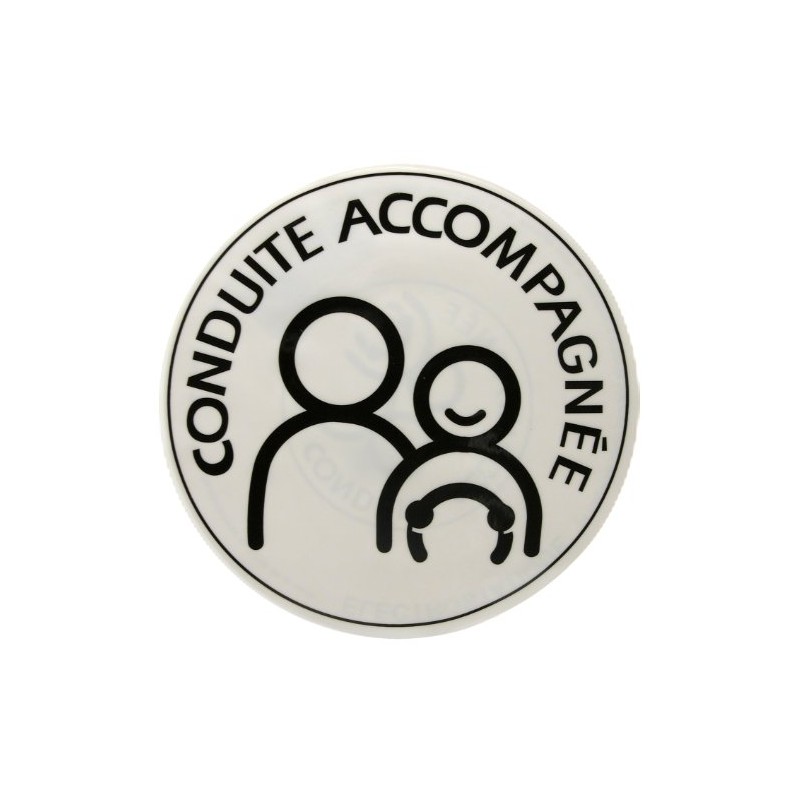 Carlinea 463242 Electrostatic Car Sticker with French-Language Phrase Conduite Accompagnée
