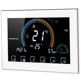 WHAMVOX Smart Touch Screen Thermostat for Home Heating Intelligent Temperature Controller Durable Material Color LCD Display Modern Design Easy Installation