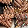 2 Sheets Gold Nail Art Stickers 3D Metallic Flower Nail