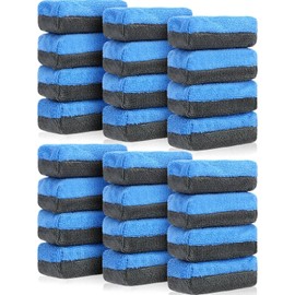 Mudder 24 Piezas Almohadillas Aplicadoras de Cera para Auto de 3.5 x 1.5 x 1.5 Pulgadas Rectangulares de Microfibra Esponja Aplicadora de Revestimiento Cermico Espuma de Limpieza para Auto para