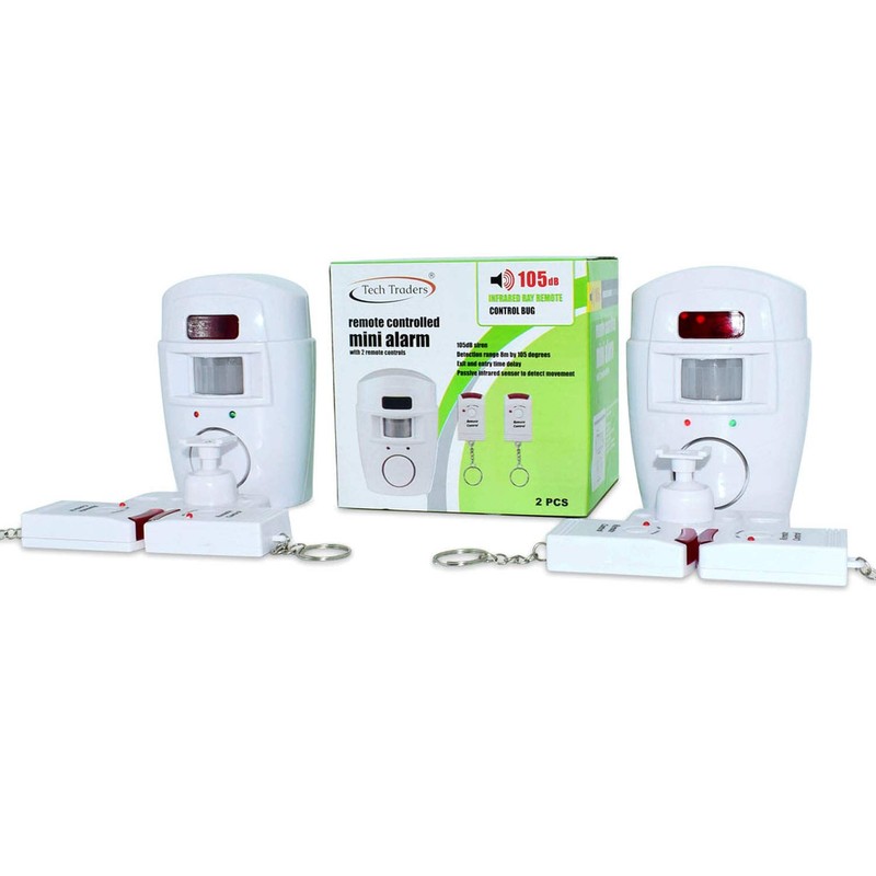 Tech Traders Wireless Pir Motion Sensor Alarm Plus 2 Remote