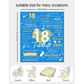 Bacmaxom 18th Birthday Throw Blankets Bedspreads for Girls Boys Happy Birthday Gifts for 18 Year Old Daughter Son Sister Brother Granddaughter Grandson Niece Nephew Cousin Friends(18)