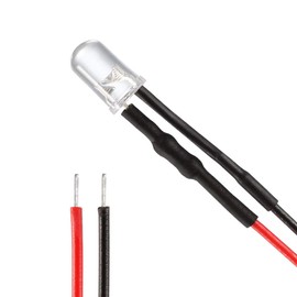 uxcell 15pcs Red-Blue-Orange 5mm LEDs Prewired Light DC3-6V 20cm Pre Wired LED