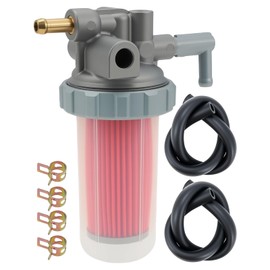 AM875142 Fuel Filter Fits for John Deere 856 855 756 755 655 332 330 F915 2653A 2243 3375 Garden Tractor and for 375 Skid Steer with Fuel Line