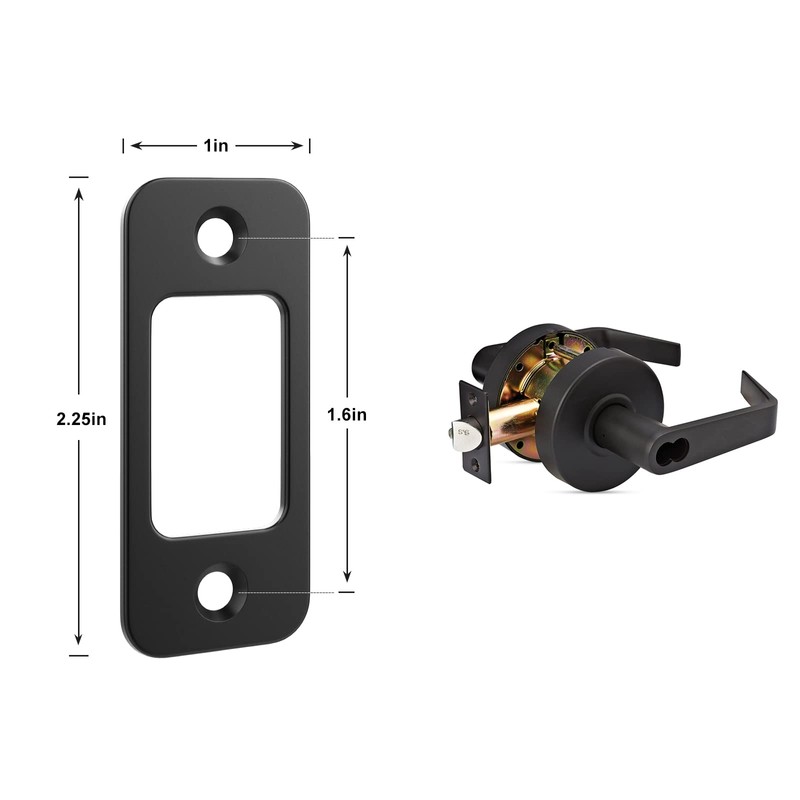 Deadbolt Strike Plate Door Backplate 1" x 2 1/4" Round