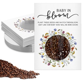 Fumete 50 Pack Baby Shower Party Favor Baby in Bloom Seed Envelopes Kraft Packet with Clear Window Resealable Seed Organizer Storage Bag for Baby Shower Gender Reveal Party(Colored Flowers)