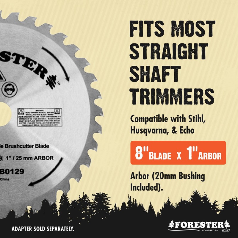 FORESTER Carbide Tip Brush Cutter Blade - 8in x 32